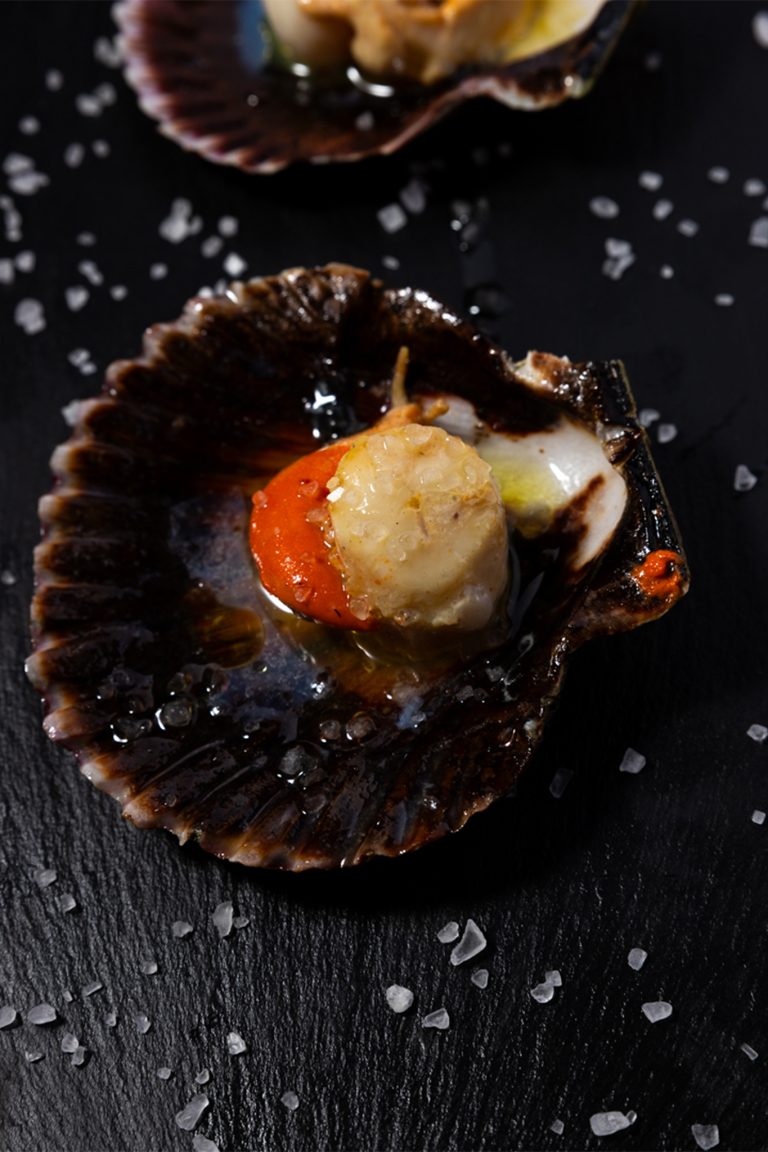 Ostra primer plano con sal Fotografo y videografo de gastronomia en Alicante